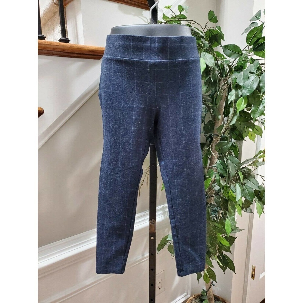Loft Petites Women Blue Lining Rayon Skinny Crop Pull On Dress Pant Size Medium